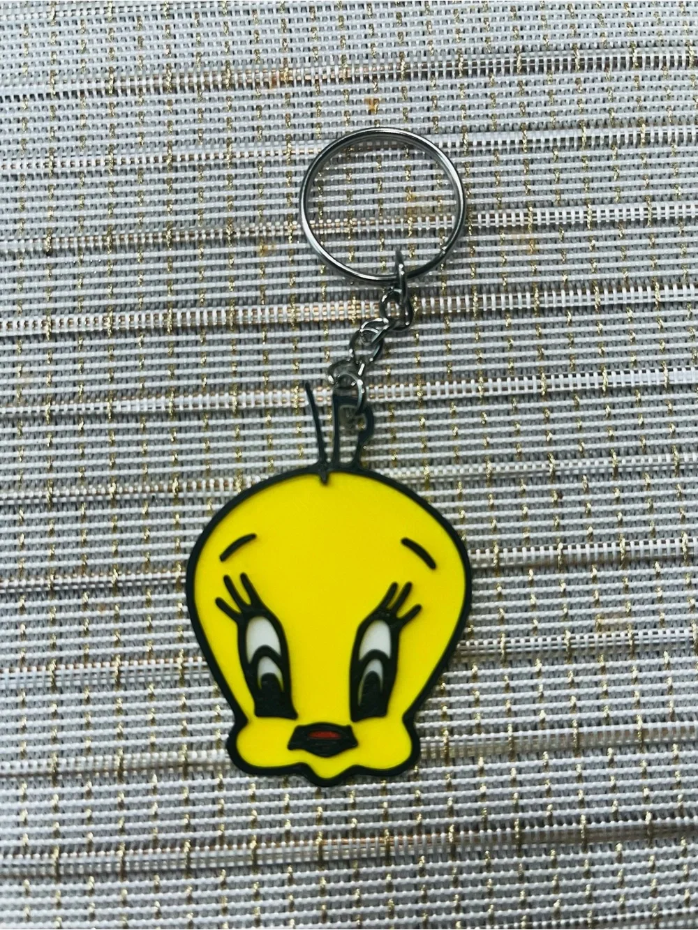 Tweety Bird Yellow 3D printed Keychain and magnetic bookmark set